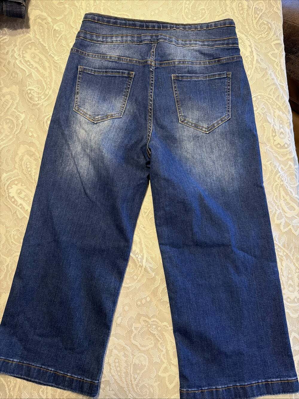 ROSWEAR Denim Jeans Womens Size Large Wide Leg High Waisted Baggy Stretchy - Picture 7 of 7